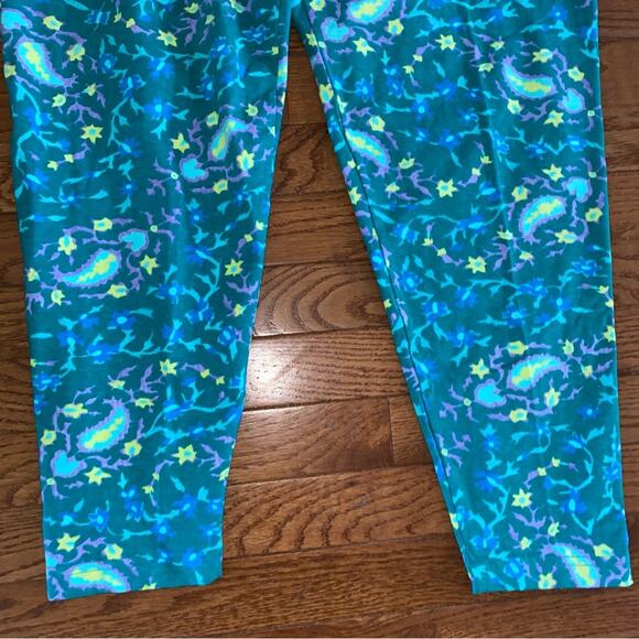 Diane Von Furstenberg DVF Color Authority Knit Pant Jade Paisley MINT COND 2X - Picture 3 of 10